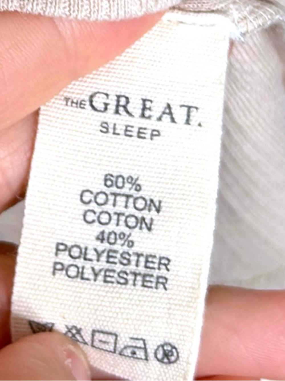 The Great Sleep The Pointelle Sleep Long Sleeve Scoop Ballet Tee in Cement Sz XS - Picture 7 of 7